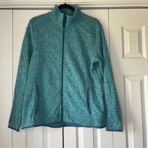 Eddie Bauer Blue Full-Zip Jacket with Standing Collar